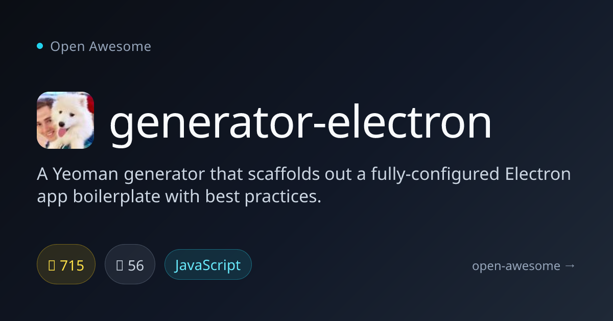 generator-electron — Electron App Yeoman Generator | Open Awesome