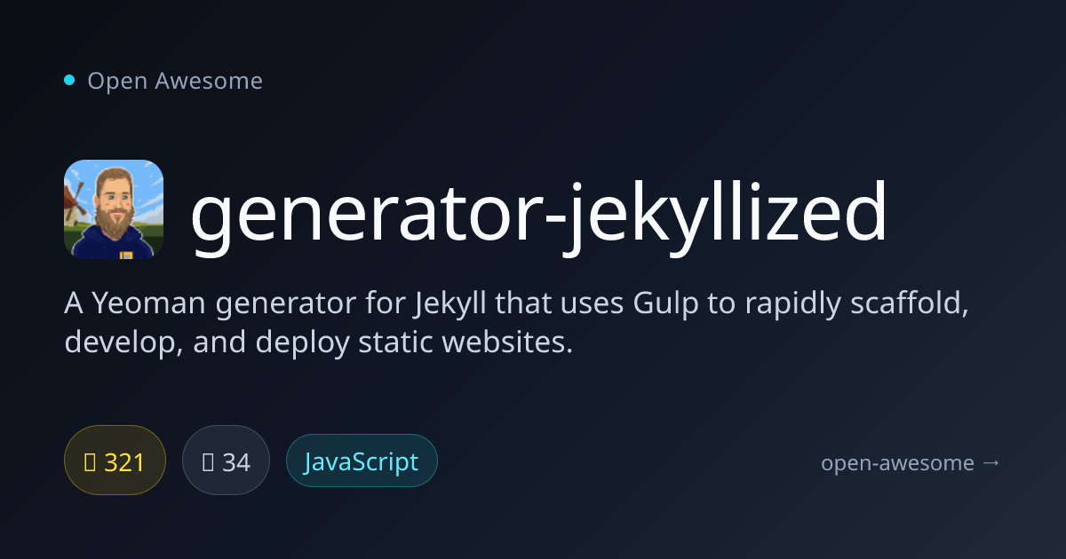 generator-jekyllized — Yeoman Jekyll Scaffolding Tool | Open Awesome