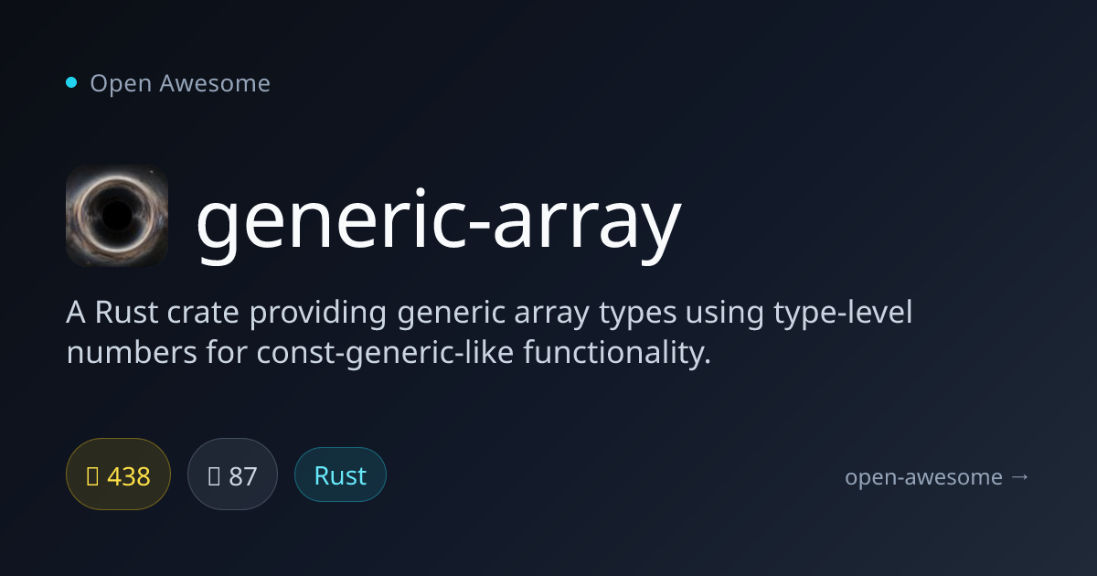 generic-array — Generic Array Types for Rust | Open Awesome