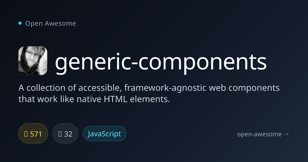 generic-components — Accessible Web Components | Open Awesome