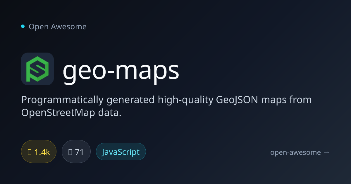 geo-maps — High-Quality GeoJSON Map Generator | Open Awesome