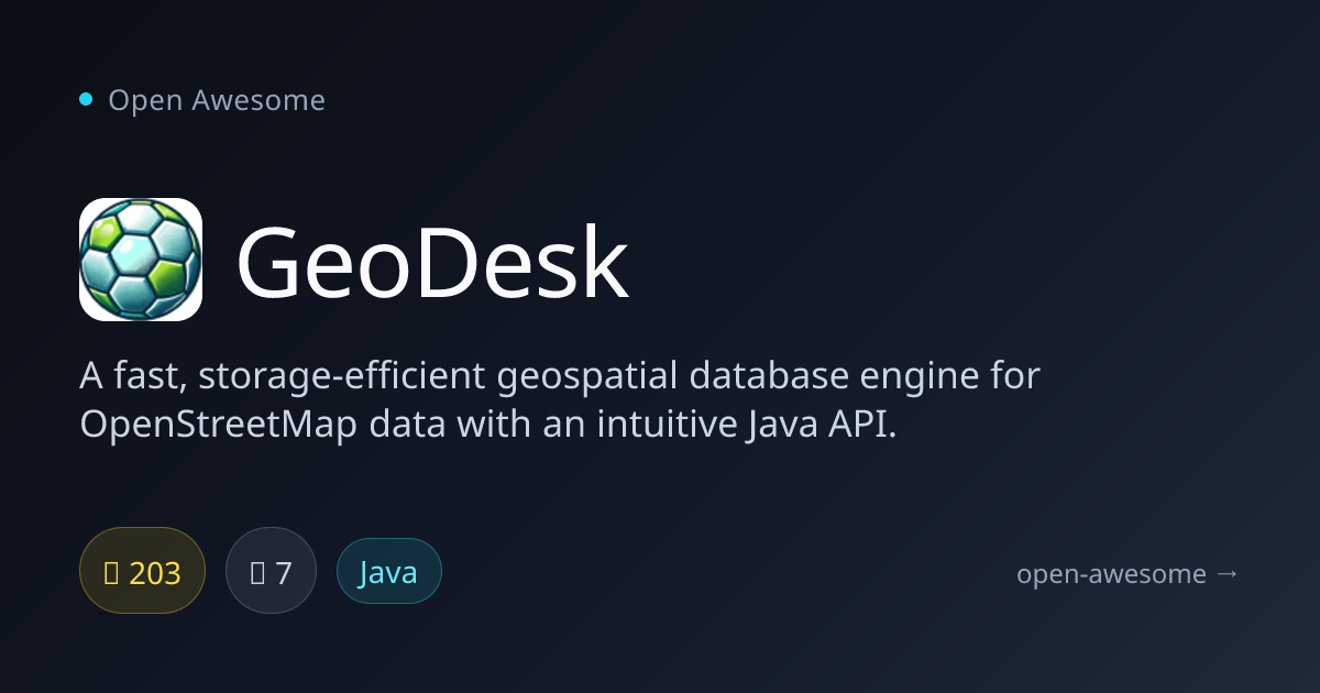 GeoDesk — Fast OSM Geospatial Database | Open Awesome