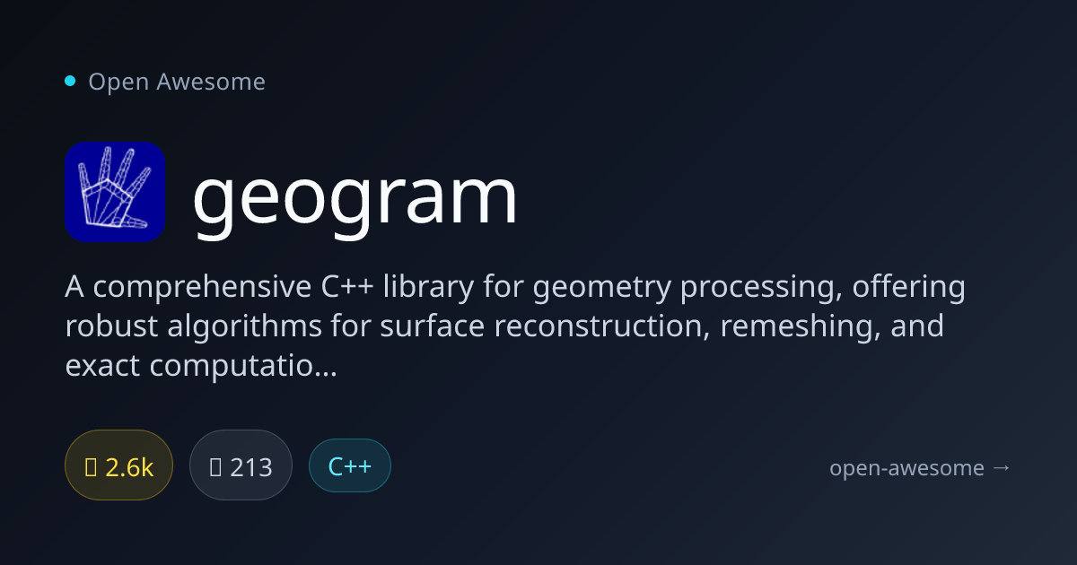 geogram — C++ Geometry Processing Library | Open Awesome