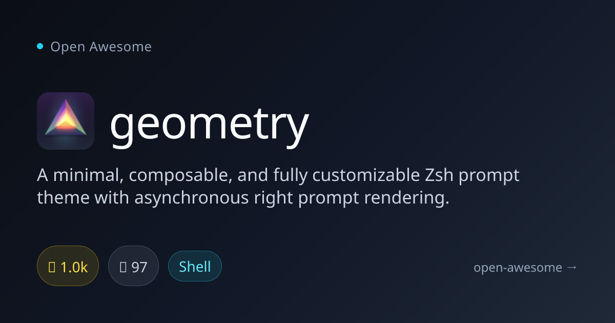 geometry — Customizable Zsh Prompt Theme | Open Awesome