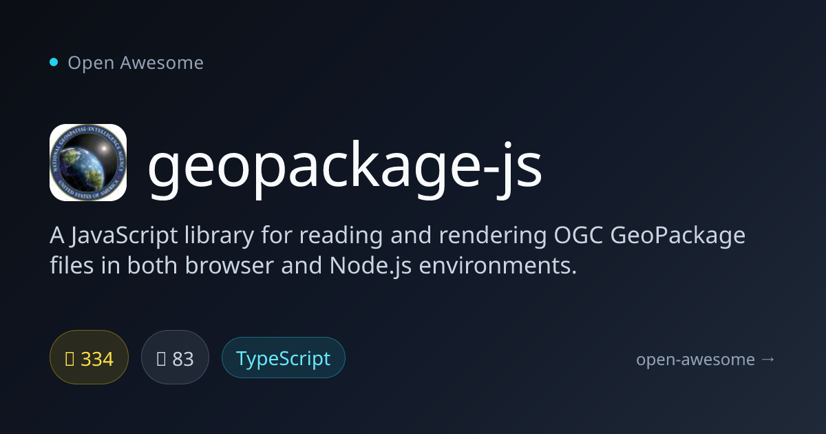 geopackage-js — JavaScript GeoPackage Library | Open Awesome