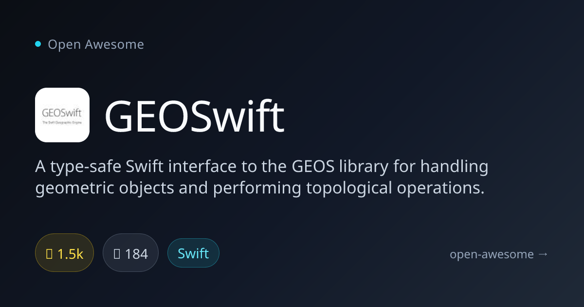 GEOSwift — Swift GEOS Geometry Library | Open Awesome
