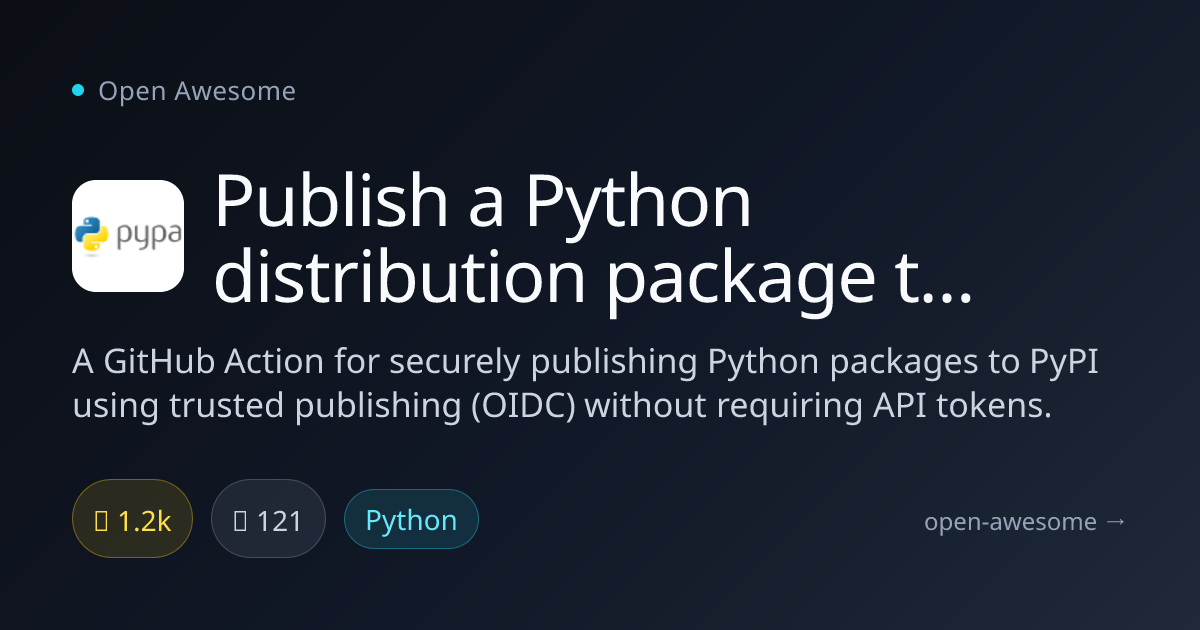 Publish a Python distribution package to PyPI — PyPI Publishing GitHub ...