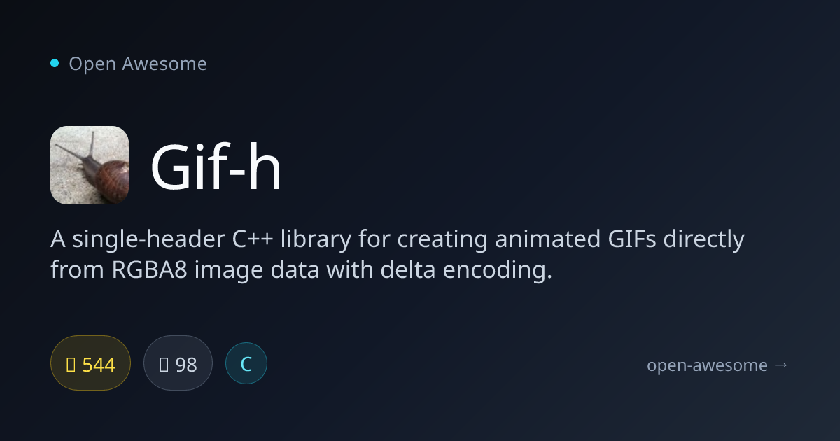 Gif-h — C++ Library for Animated GIFs | Open Awesome