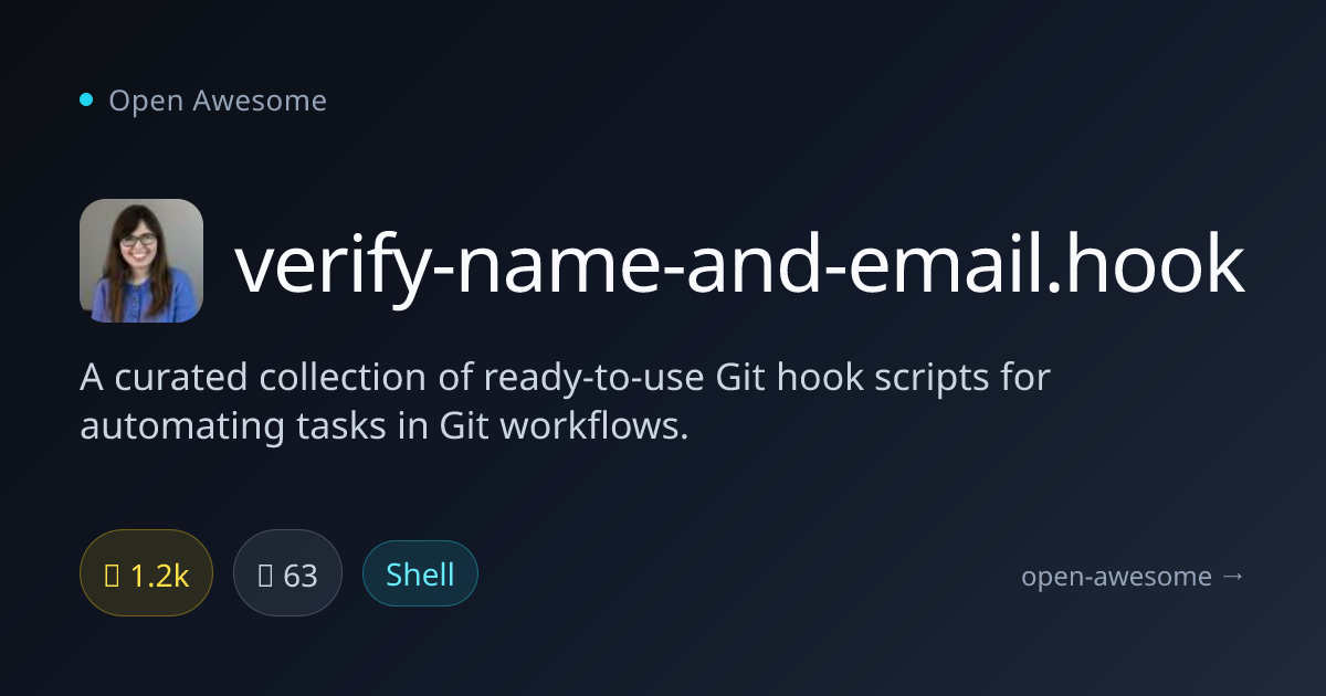 verify-name-and-email.hook — Git Hook Script Collection | Open Awesome