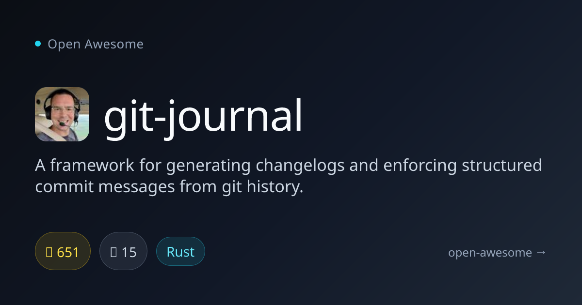 git-journal — Git Changelog Generation Framework | Open Awesome