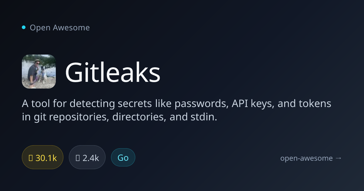Gitleaks — Git Secrets Detection Tool | Open Awesome