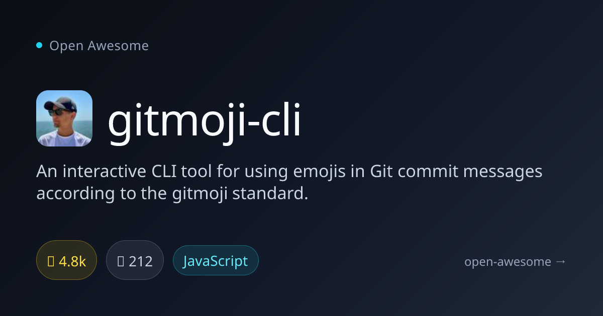 gitmoji-cli — Emoji Git Commit Message CLI | Open Awesome