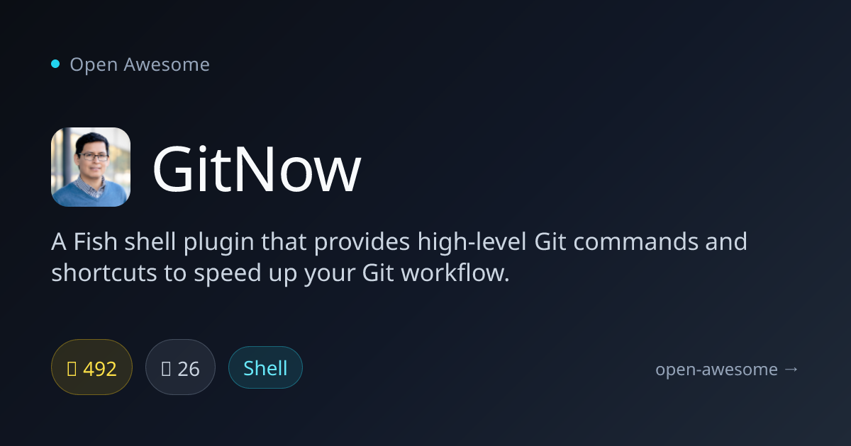 GitNow — Fish Shell Git Commands Plugin | Open Awesome