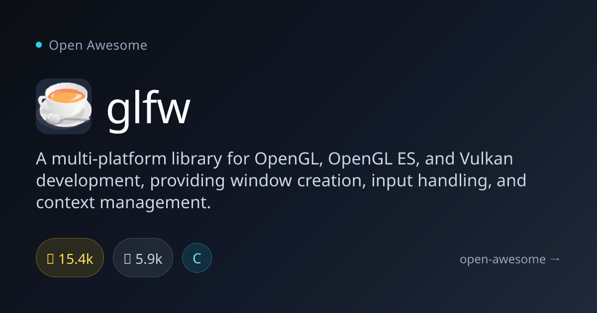 glfw — OpenGL & Vulkan Library | Open Awesome