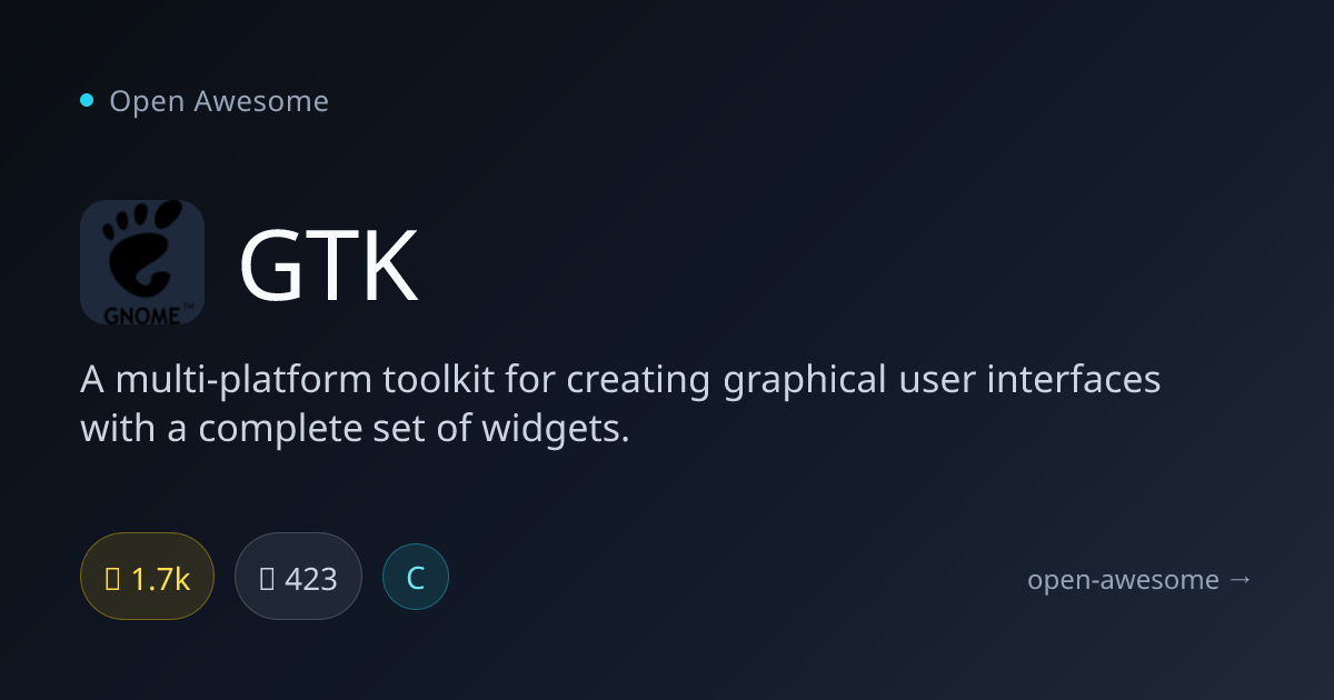 GTK — Multi-Platform GUI Toolkit | Open Awesome
