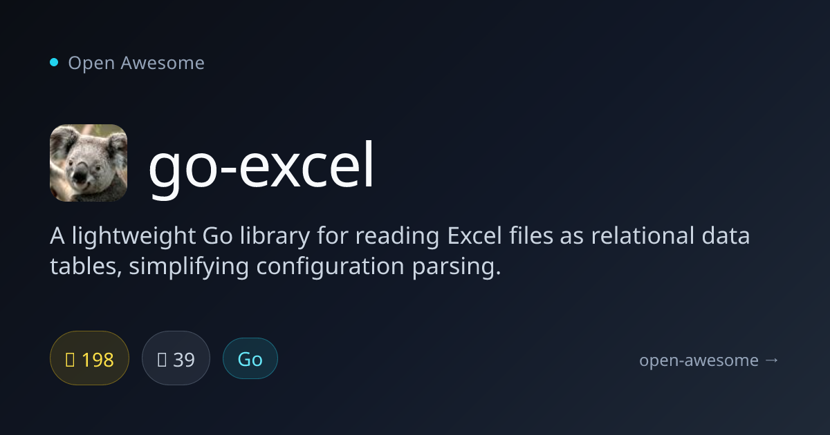 go-excel — Go Excel Reader | Open Awesome