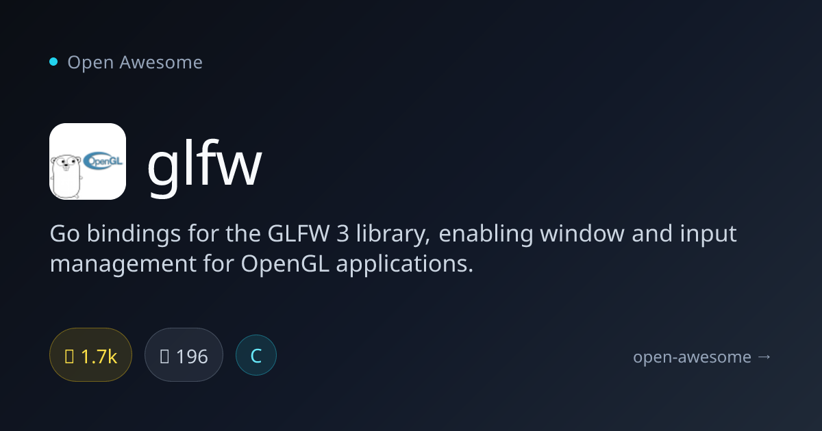 glfw — Go Bindings for GLFW 3 Library | Open Awesome