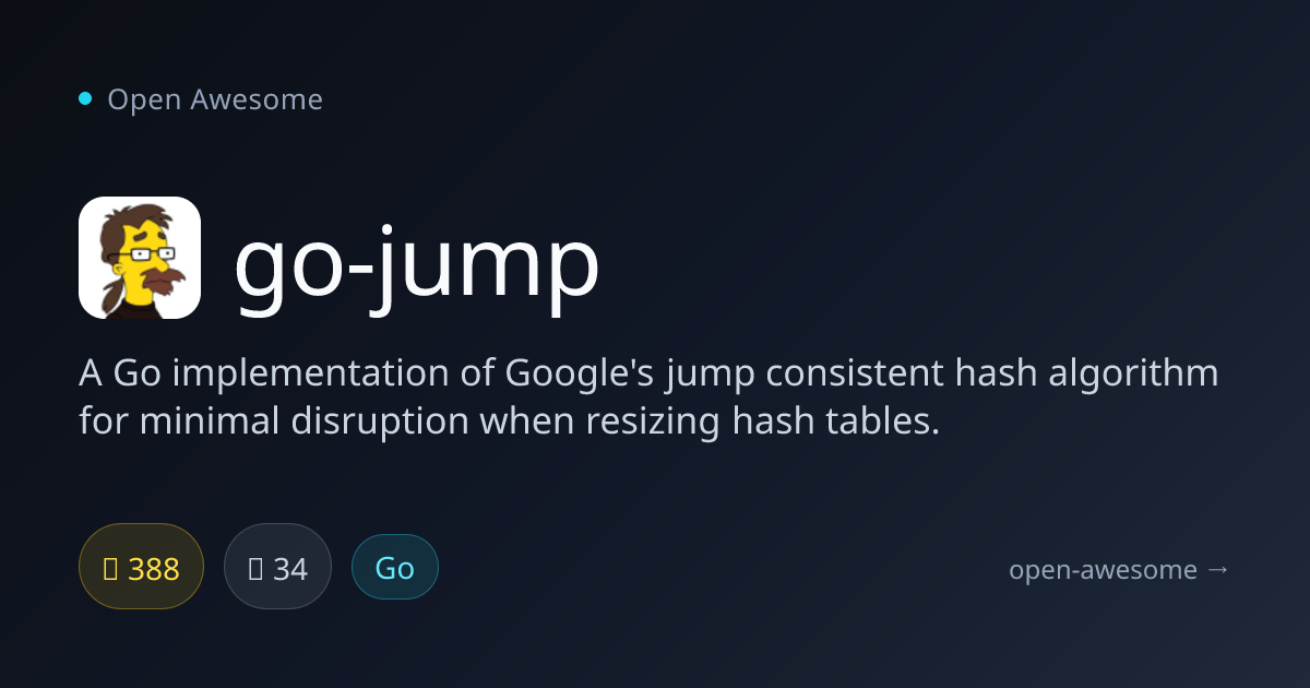 go-jump — Jump Consistent Hash in Go | Open Awesome