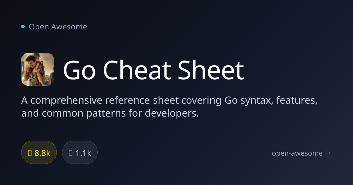 Go Cheat Sheet — Go Language Reference Sheet | Open Awesome