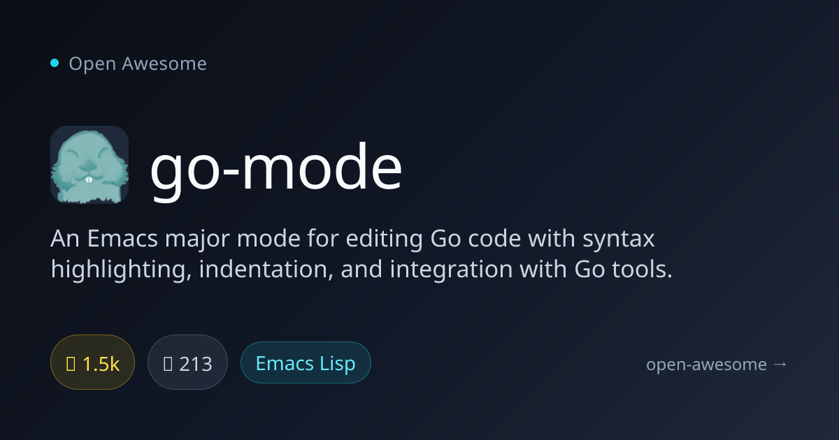 go-mode — Emacs Major Mode for Go Code | Open Awesome