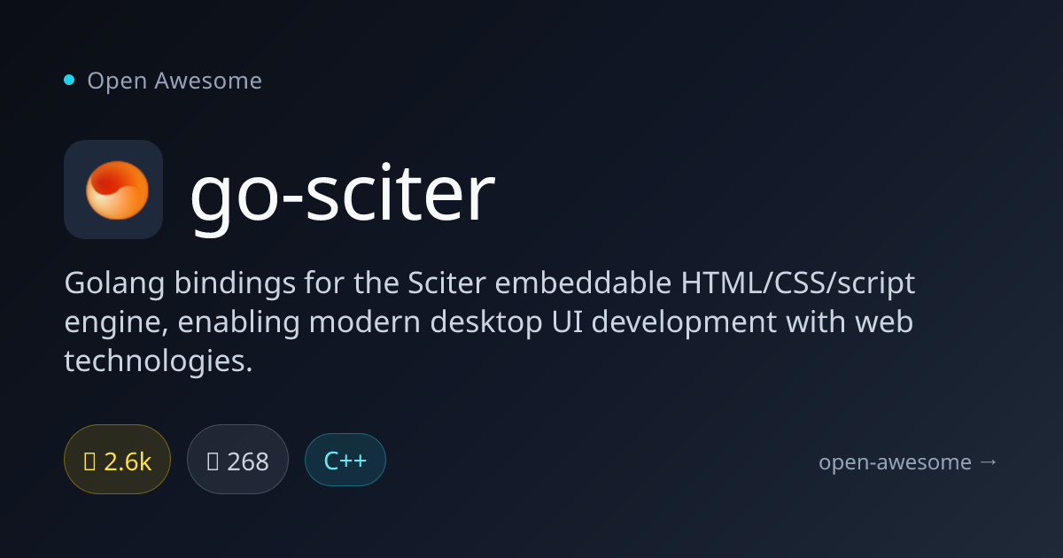 go-sciter — Golang Bindings for Sciter Engine | Open Awesome