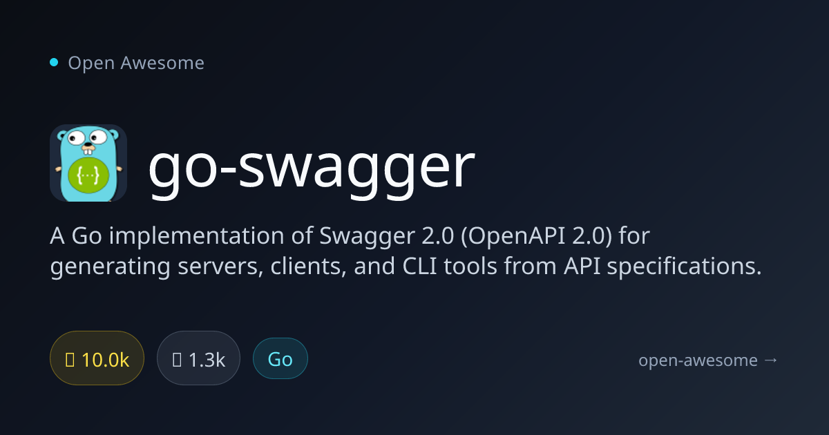 go-swagger — Go Swagger/OpenAPI Implementation | Open Awesome