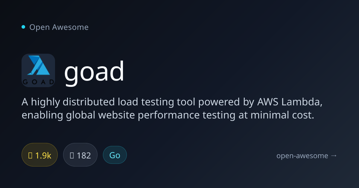 goad — AWS Lambda Load Testing Tool | Open Awesome