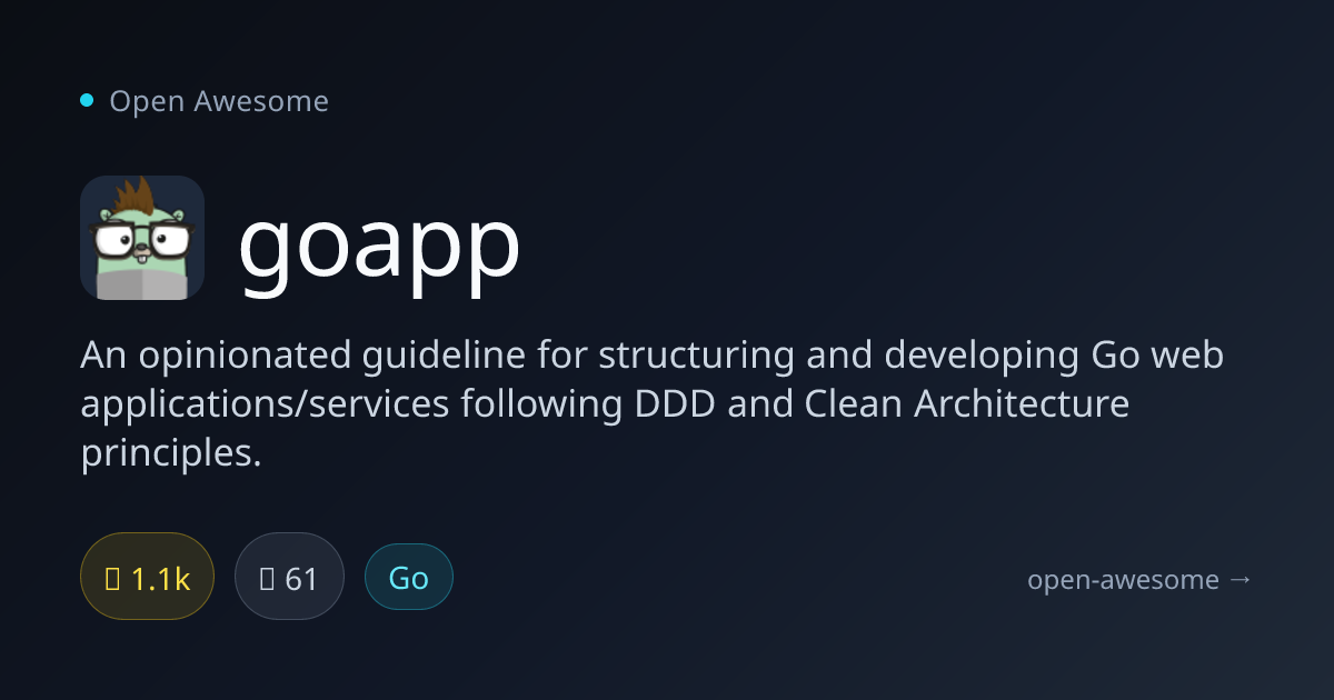 goapp — Go Web App Structuring Guidelines | Open Awesome