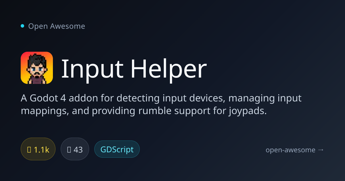 Input Helper — Godot 4 Input Device Manager | Open Awesome