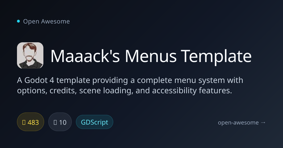 Maaack's Menus Template — Godot 4 Menu System Template | Open Awesome