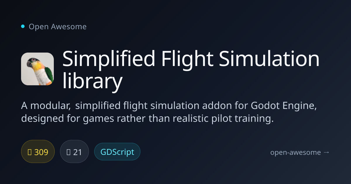 Simplified Flight Simulation library — Modular Flight Sim for Godot ...