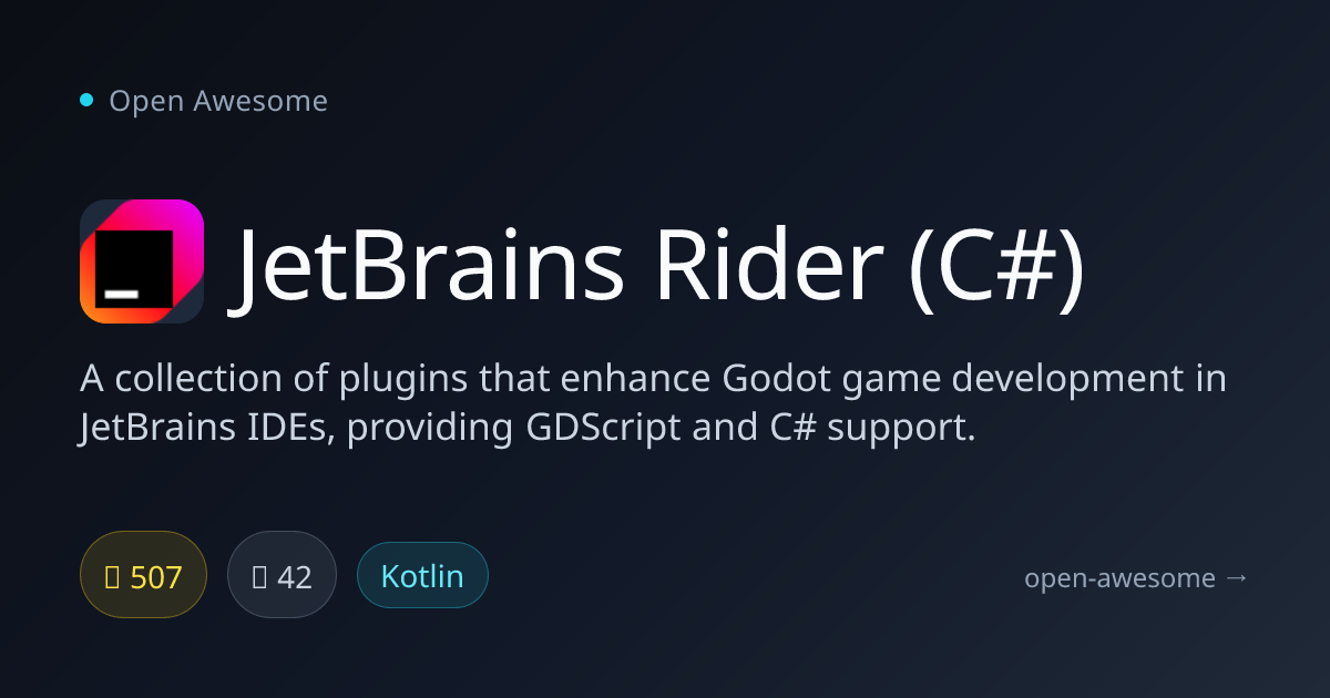 JetBrains Rider (C#) — Godot IDE Plugin Collection | Open Awesome