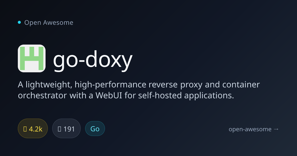 go-doxy — Reverse Proxy & Container Orchestrator | Open Awesome