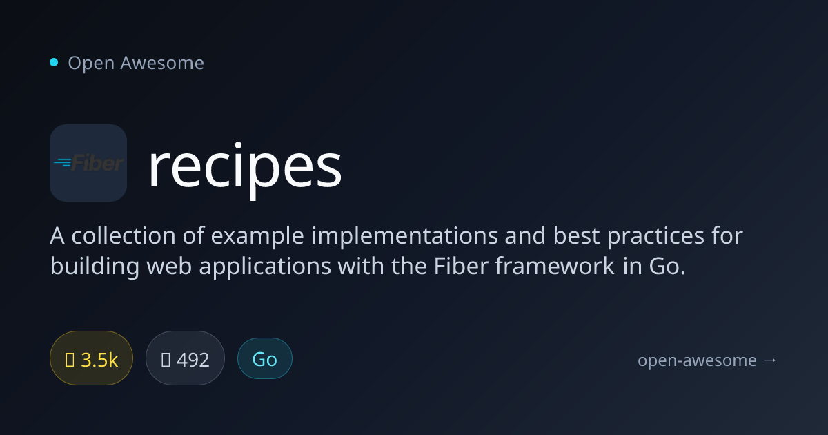 recipes — Go Fiber Framework Examples | Open Awesome
