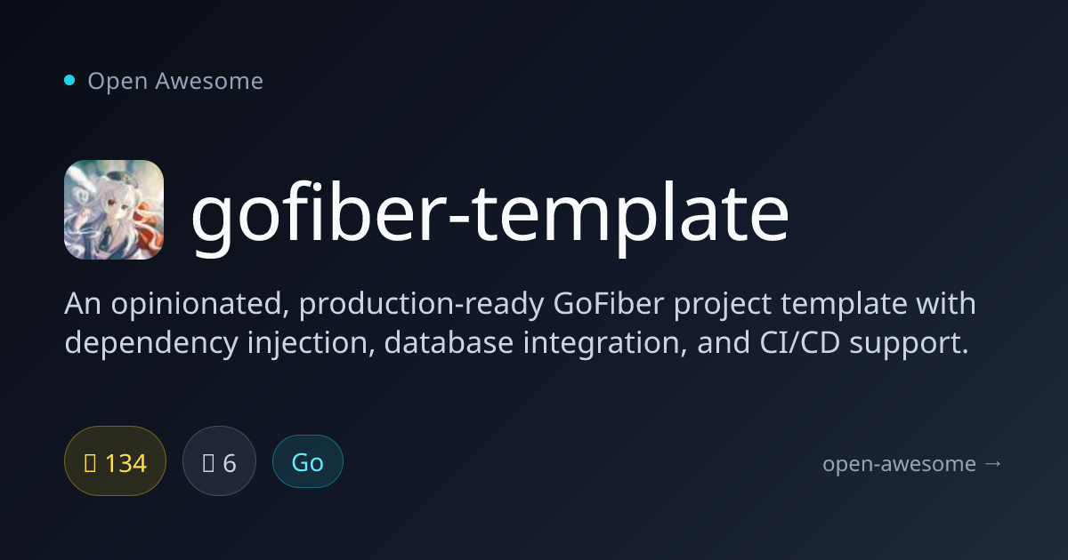gofiber-template — Production GoFiber Template | Open Awesome