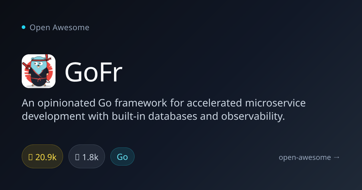 GoFr — Go Microservice Framework | Open Awesome