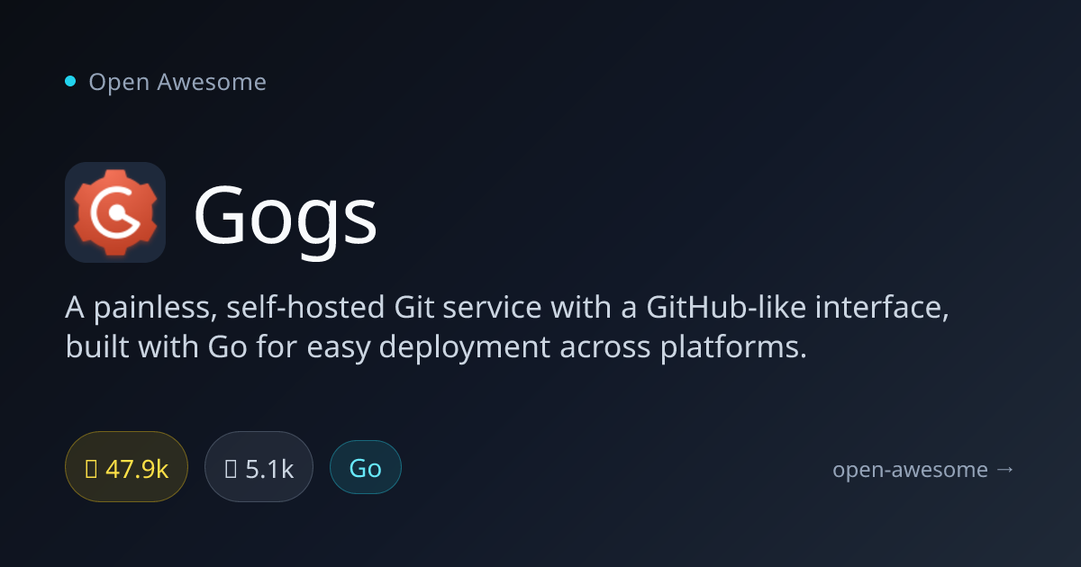 Gogs — Go-Based GitHub Alternative | Open Awesome