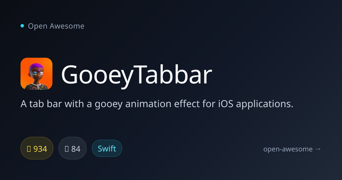 GooeyTabbar — iOS Tab Bar with Gooey Animation | Open Awesome