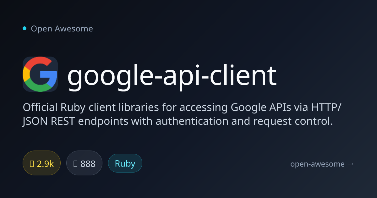 google-api-client — Ruby Google API Client Library | Open Awesome