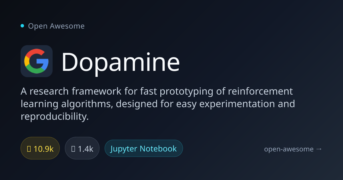 Dopamine — Reinforcement Learning Framework | Open Awesome