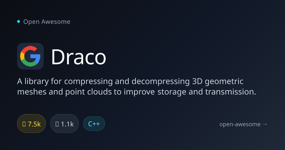 Draco — 3D Mesh Compression Library | Open Awesome