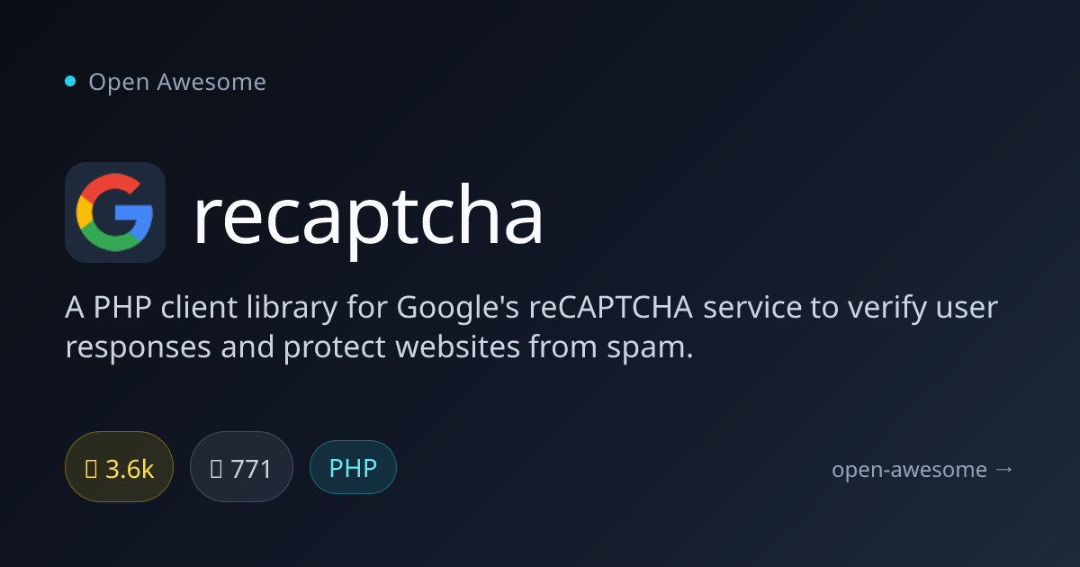 recaptcha — PHP Client for Google reCAPTCHA | Open Awesome