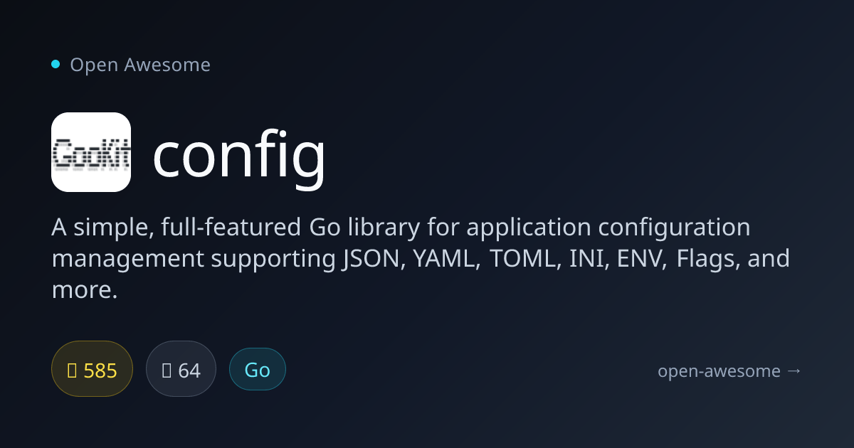 config — Go Configuration Management Library | Open Awesome