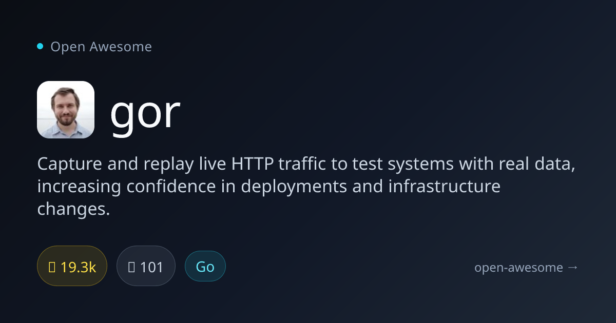 gor — HTTP Traffic Capture & Replay | Open Awesome