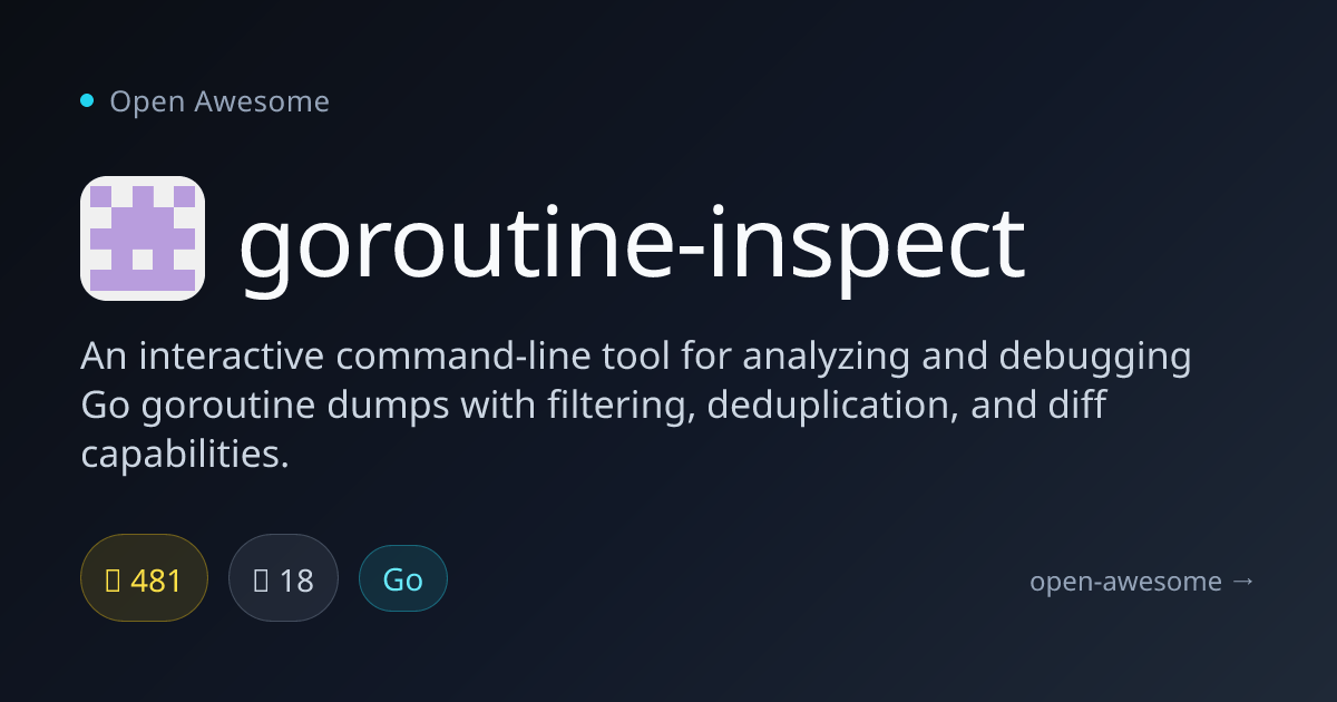 goroutine-inspect — Go Goroutine Debugging Tool | Open Awesome