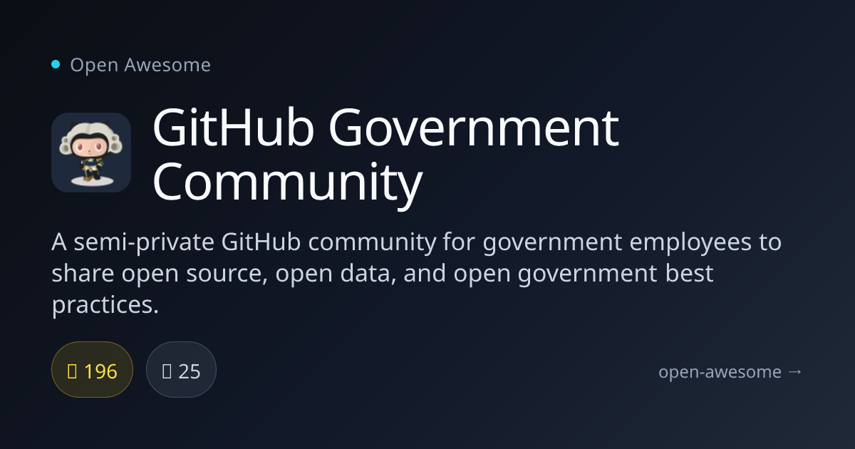 GitHub Government Community — Government Open Source Community | Open ...