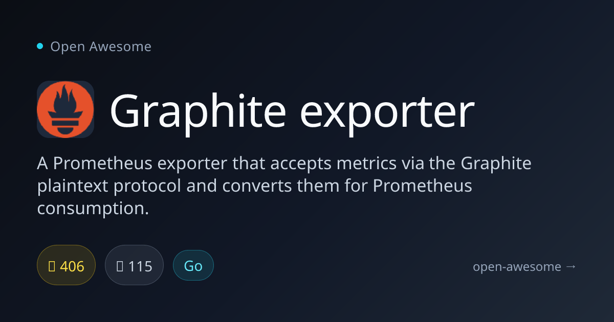 Graphite exporter — Graphite to Prometheus Exporter | Open Awesome