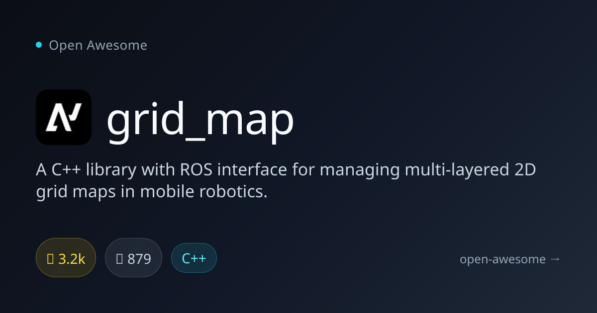 grid_map — C++ 2D Grid Maps for Robotics | Open Awesome