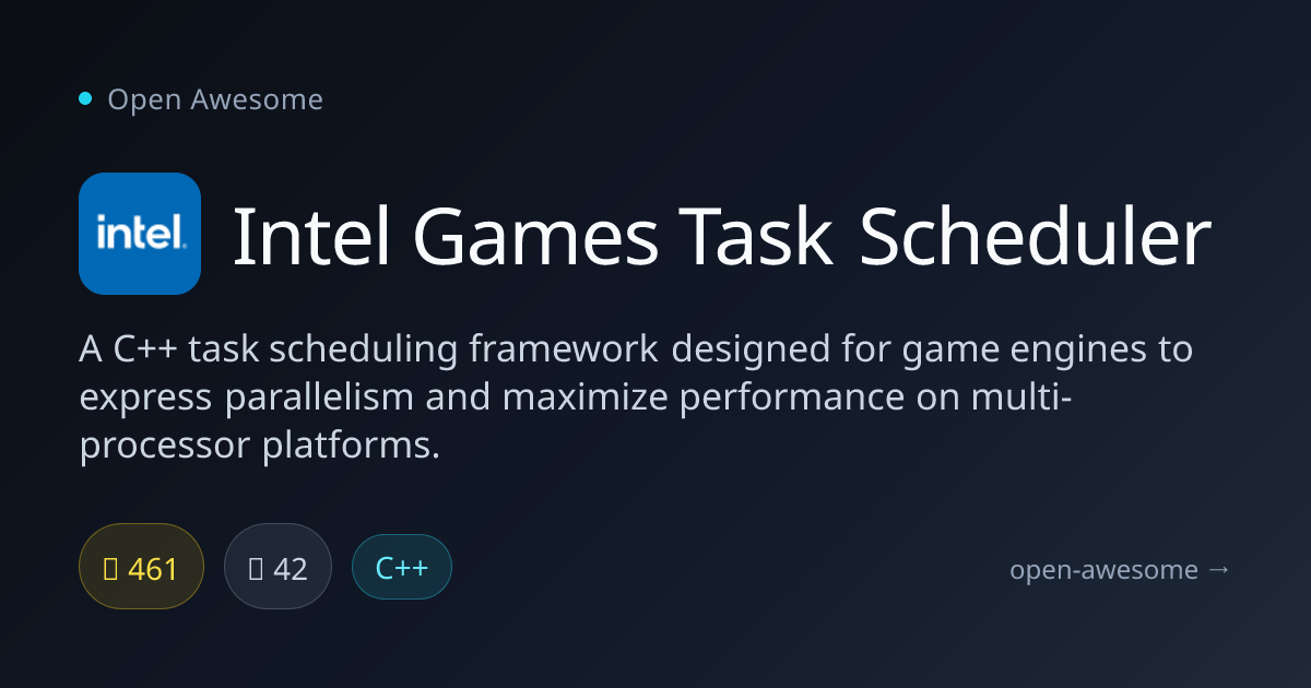 Intel Games Task Scheduler — C++ Game Engine Scheduler | Open Awesome