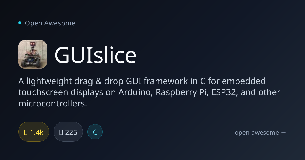 GUIslice — Embedded GUI Framework for Arduino | Open Awesome